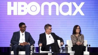 HBO Max executives appear at a panel.