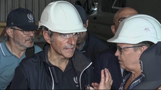 International Atomic Energy Agency director Rafael Grossi inspects the Zaporizhzhia Nuclear Power Plant