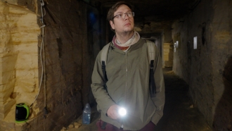 Roman Mauser inside the catacombs beneath Odesa
