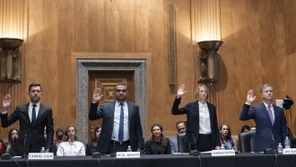 Top executives from Meta, YouTube, TikTok and Twitter are sworn in before Congress.