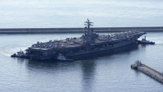 The U.S. carrier USS Ronald Reagan.