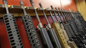 A row of guns for sale