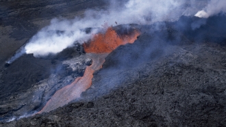 Molten rock flows from Mauna Loa.
