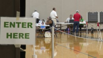Voting in Delhi Township, Mich., during a primary election in August.