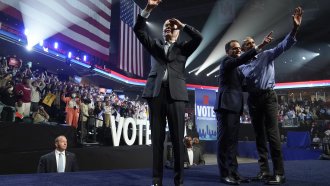 President Joe Biden, former President Barack Obama and Pennsylvania's Democratic gubernatorial candidate Josh Shapiro