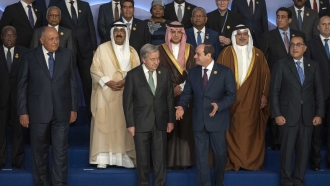 U.N. Secretary-General Antonio Guterres and Egyptian President Abdel Fattah El-Sisi at the COP27 U.N. Climate Summit