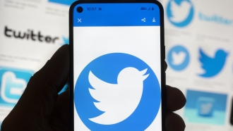 Twitter logo on a smartphone