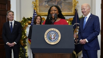 Cherelle Griner, wife of WNBA star Brittney Griner, speaks at the White House.