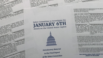 Pages of the executive summary from the House select committee investigating the Jan. 6 attack on the U.S. Capitol are shown.