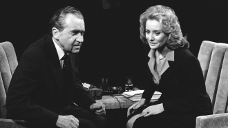 Former President Richard M. Nixon answers questions in an interview with Barbara Walters.