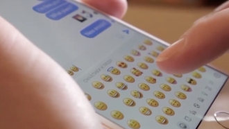 Emoji keyboard on an iPhone