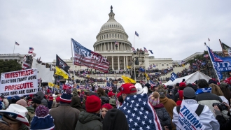 Insurrections loyal to President Donald Trump rally at the U.S. Capitol.