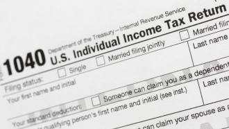 A portion of the 1040 U.S. Individual Income Tax Return form.