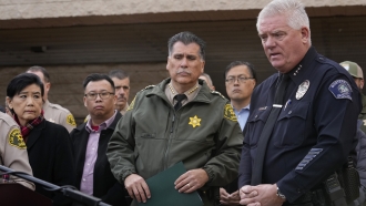 Los Angeles County Sheriff Robert Luna and Monterey Park Chief of Police Scott Wiese