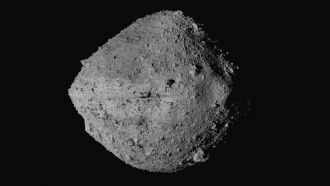 The asteroid Bennu from the OSIRIS-REx spacecraft.