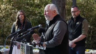 Gregg Hudson, executive director and CEO of Dallas Zoo Management, Inc., responds to questions during a news conference