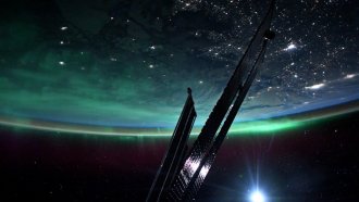 View of the aurora from the International Space Station.