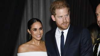 Meghan, Duchess of Sussex, left, and Prince Harry