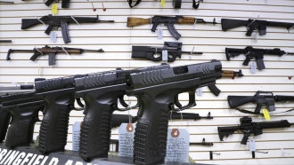 Guns on display at Capitol City Arms Supply.
