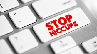 Keyboard button reads "Stop Hiccups."