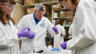 Scientists work on drinking water and PFAS research at the EPA Center For Environmental Solutions and Emergency Response