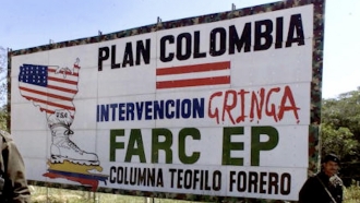Sign saying "plan Columbia intervention"