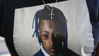 Rapper XXXTentacion on a t-shirt.