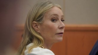 Actor Gwyneth Paltrow looks on as she sits in a Utah courtroom.