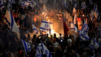 Israelis opposed to Prime Minister Benjamin Netanyahu's judicial overhaul plan.