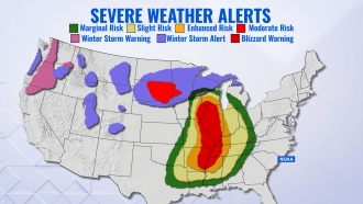National Weather Service's storm prediction map.