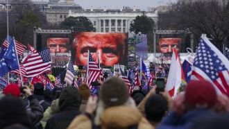 Supporters of Donald Trump participate in a rally in Washington, D.C., on Jan. 6, 2021.