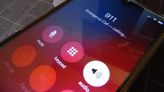 A mobile device calling 911