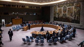A view of the U.N. Security Council chambers