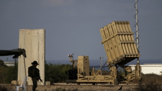 An Iron Dome defense battery in Israel