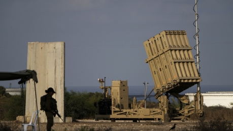 An Iron Dome defense battery in Israel.
