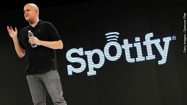 Spotify's founder and CEO Daniel Ek speaks at a Spotify event on Dec. 6, 2012 in New York City.