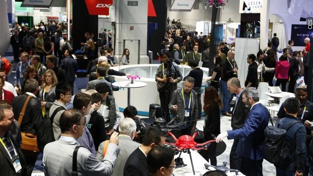 Drones and other unmanned aerial vehicles take flight at the Unmanned Systems Marketplace.