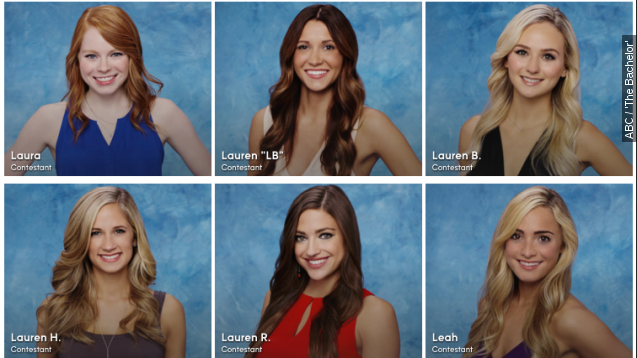 Contestants on ABC's "The Bachelor"