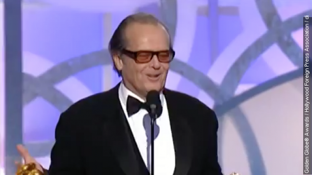 Jack Nicholson accepts the 2003 Golden Globe for Best Actor in a Motion Picture, Drama.