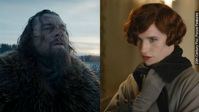 Film clips from "The Danish Girl" and "The Revenant."