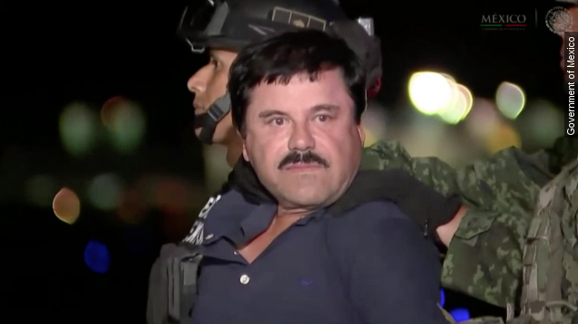 Joaquín "El Chapo" Guzmán after being recaptured by the Mexican government.
