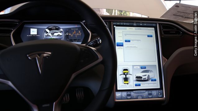 inside Tesla model S car