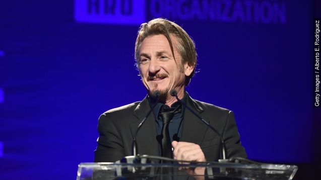 Sean Penn speaks at a charity event