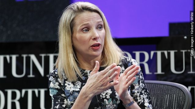 Marissa Mayer speaks during the Fortune Global Forum - Day2 at the Fairmont Hotel on November 3, 2015 in San Francisco, California.