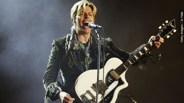 David Bowie performs on stage on the third and final day of 'The Nokia Isle of Wight Festival 2004' at Seaclose Park, on June 13, 2004 in Newport, UK.