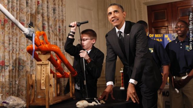 President Obama at the annual White House Science Fair.