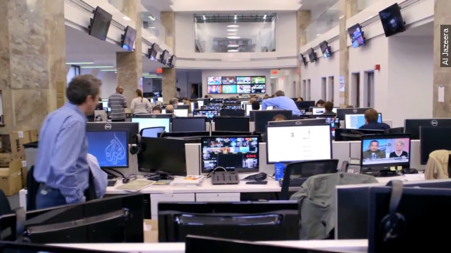 An Al Jazeera America newsroom.