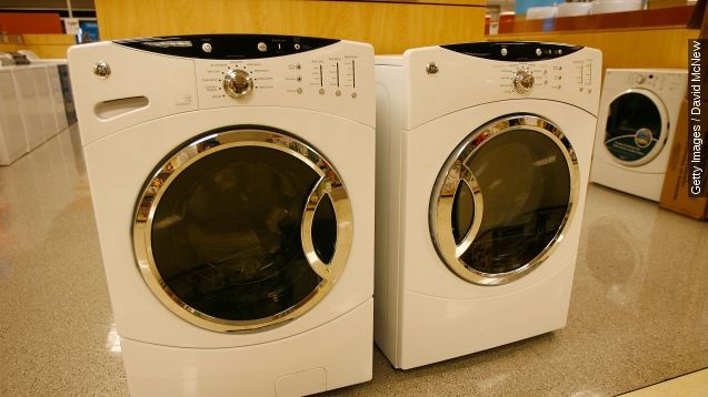 General Electric (GE) clothes dryers are sold at a department store July 10, 2008 in Los Angeles, California.