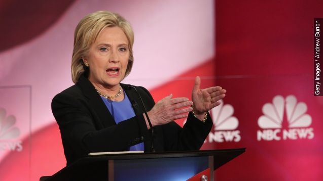 Hillary Clinton at Sunday's Democratic debate