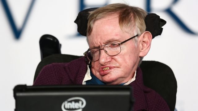 Professor Stephen Hawking attends the UK Premiere of 'The Theory Of Everything' at Odeon Leicester Square on December 9, 2014 in London, England.